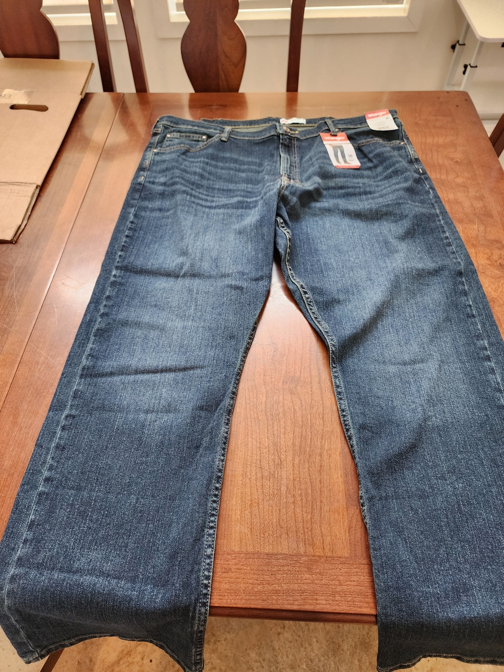 Wrangler Men's Boot Cut Jeans in Dark Blue Denim